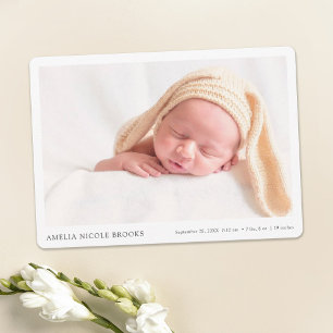 Faire-part Photo personnalisée Nouveau bébé garçon ou fille n
