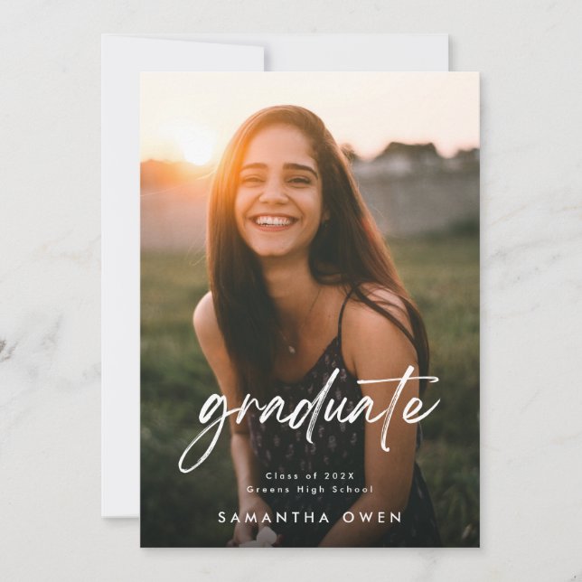 Faire-part Photo personnalisée pour les diplômés du secondair (Devant)