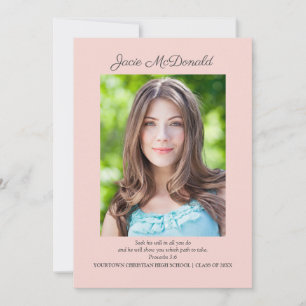 Faire-part photo Pink Christian Graduation