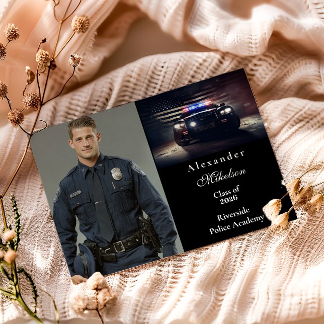 Faire-part Photo Police Academy Graduation (Créateur téléchargé)