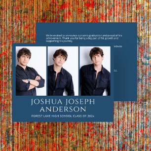 Faire-part photo Raffinée Royal Blue Graduation