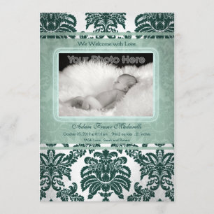 faire-part photo vert vintage