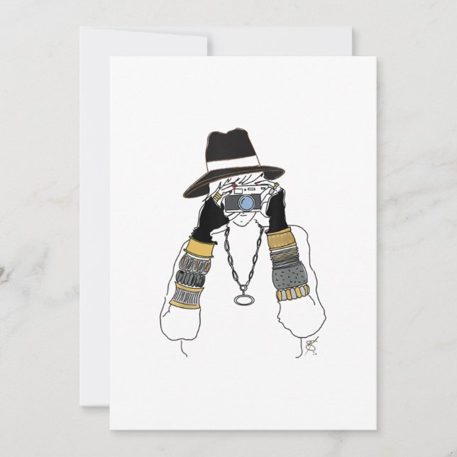 Faire-part Photographe Et Son Appareil Photo Pour Photographe (Devant)