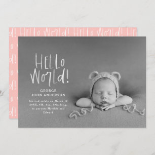 Faire-part Photographie de typographie rose minimaliste moder