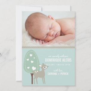 Faire-part Photos de naissance de mignons cerfs de bébés