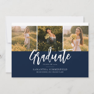 Faire-part Photos de script de remise des diplômes 2026 Éléga