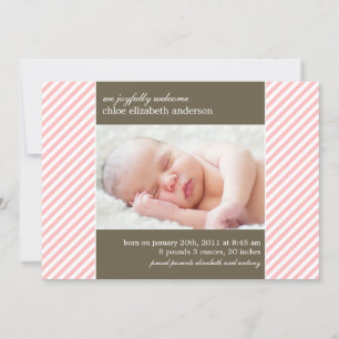 Faire-part Photos Pinstripes rose Annonces de naissance