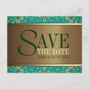 Faire-part Pic or turquoise Enregistrer la carte postale Date