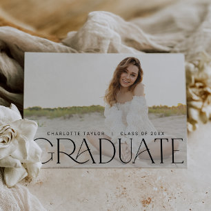 Faire-part Pied moderne Graduation minimale horizontale de