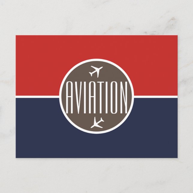 Faire-part Pilote d'avion funky blanc - Carte postale d'aviat (Devant)