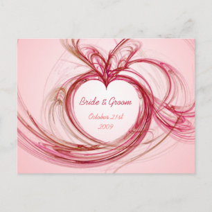 Faire-part Pink Heart "enregistrer la date" carte postale