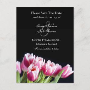 Faire-part Pink Tulip Enregistrer La Date Carte Postale