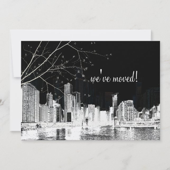 Faire-part PixDezines Chicago Lakeshore/Annonce de déménageme (Devant)