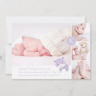 Faire-part PixDezines couleur hippo rose/do-it-yourself accen