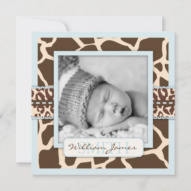 Faire-part Place d'annonce de Safari Boy (Devant)