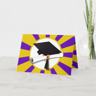 Faire-part Plafond de diplôme avec diplôme - Or et violet