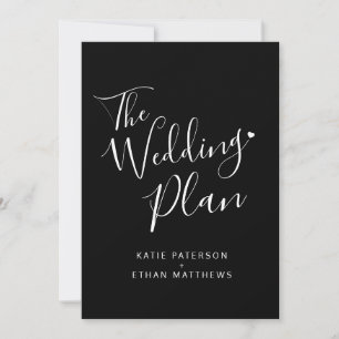 Faire-part Plan hôte de réception de mariage noir blanc