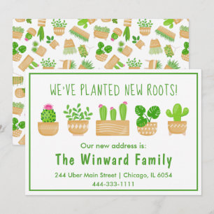 Faire-part Plantes d'intérieur Cactus Blanc Annonce Nouvelle