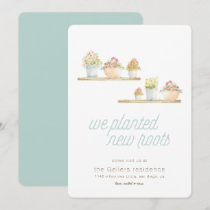 Faire-part Plantes Pots Nouvelles Racines Accueil Déménagemen