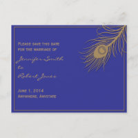 Plume de paon Enregistrer la carte postale Date