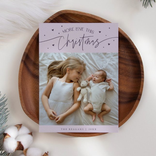 Faire-part Plus d'amour Cette photo violet de Noël Naissance (Créateur téléchargé)