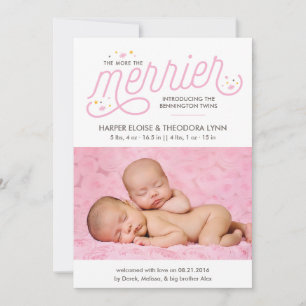 Faire-part Plus d'annonces de naissance de Merrier Girl Twins