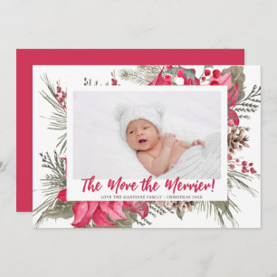 Faire-part Plus de la photo Merrier Poinsettia Naissance de N