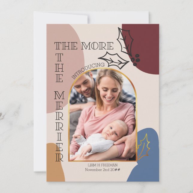 Faire-part Plus de photos Merrier 2 Holly et Formes naissance (Devant)