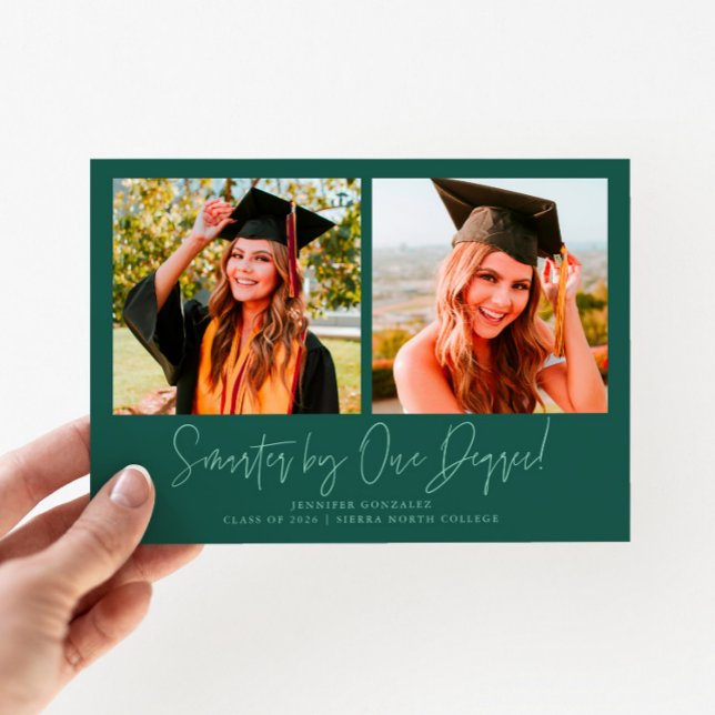 Faire-part Plus Intelligent D'un Degré Vert Multi Photo Diplô (Créateur téléchargé)