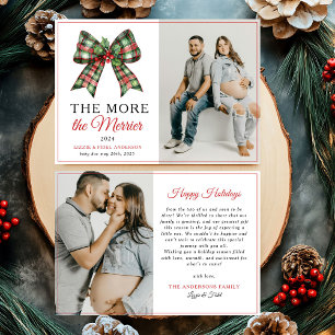 Faire-part Plus La Grossesse Photo de Noël de la Bow Merrier