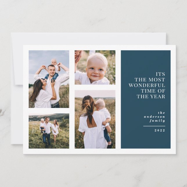 Faire-part Plus merveilleux temps noël multi photo (Devant)