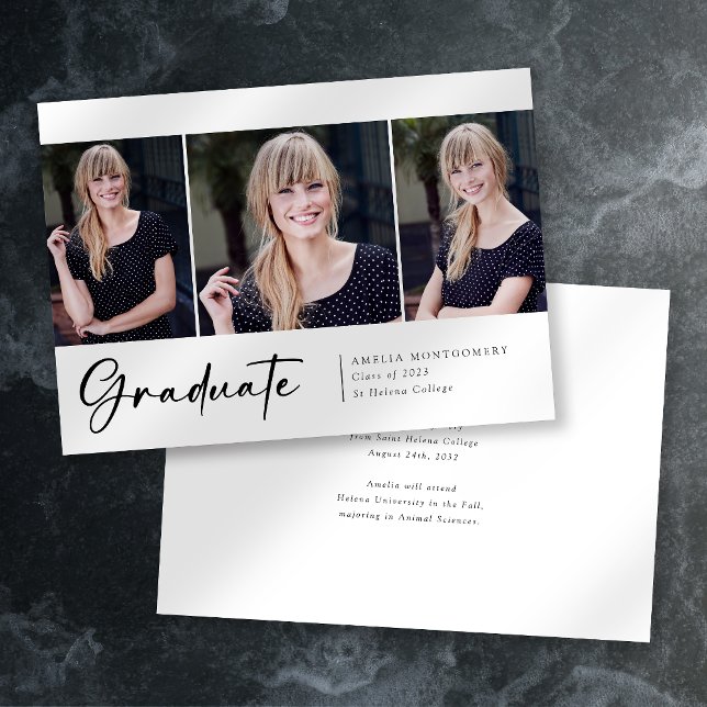 Faire-part Police d'écriture de photo de script moderne trois (Créateur téléchargé)