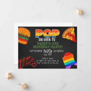 Faire-part pop snap party, pop it party, fidget party