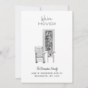 Faire-part Porche nostalgique Vignette Croquis Dessin Déplace