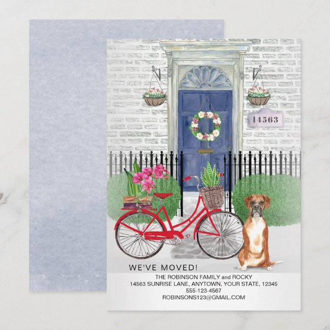 Faire-part Porte de bicyclette de chien de boîte de déménagem (Devant / Derrière)