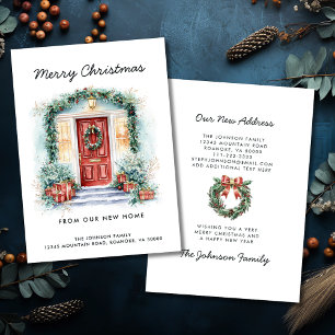 Faire-part Porte rouge Joyeux Noël de New Home