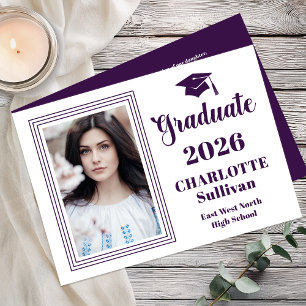 Faire-part Portrait de fin d'études élégant 2026 