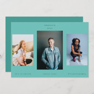 Faire-part Portrait minimaliste Trois Ultime College Vert