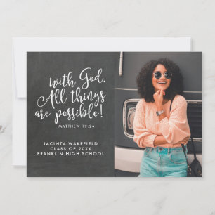 Faire-part Possible Avec Dieu Écriture Photo Graduation