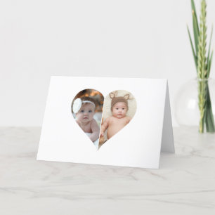 Faire-part Poster de collage photo en forme de coeur 2