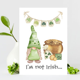 Faire-part Pot Gold Flirty Gnome Funny St Patrick Day Card