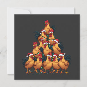 Faire-part Poulets sapin de Noël Joyeux Noël Funny Noël