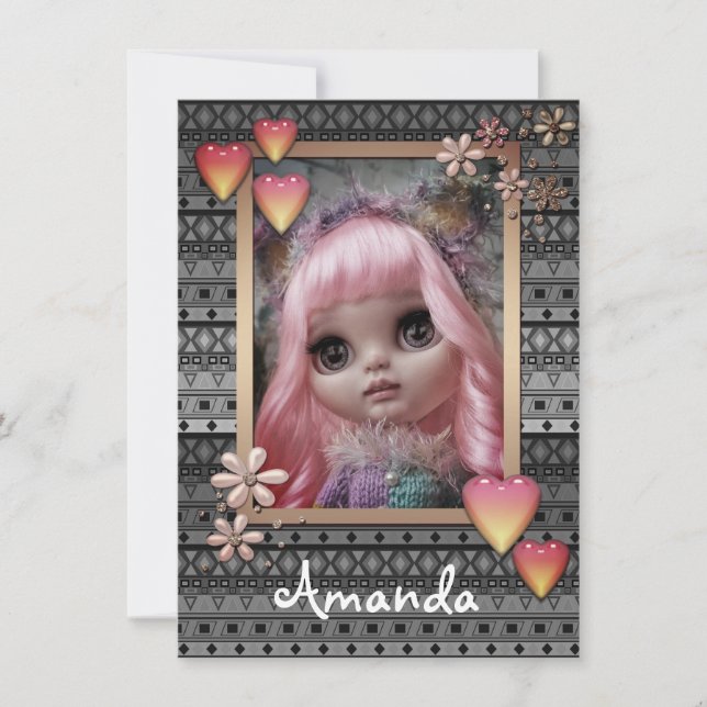 Faire-part Poupées photo bébé, personnalisées, hobby annou (Devant)