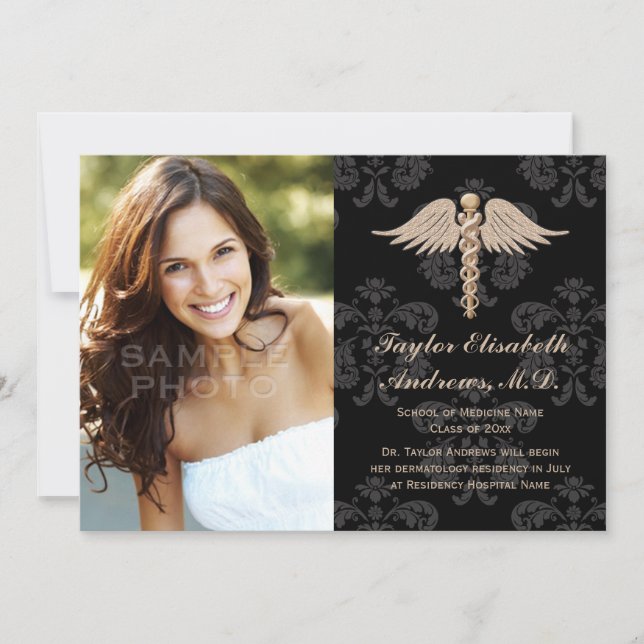 Faire-part pourpre d'obtention du diplôme de (Devant)