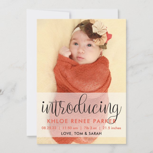 Faire-part Présentation - Annonce de naissance (Devant)