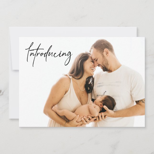 Faire-part Présentation Baby BOY Birth Custom photos de nouve (Devant)