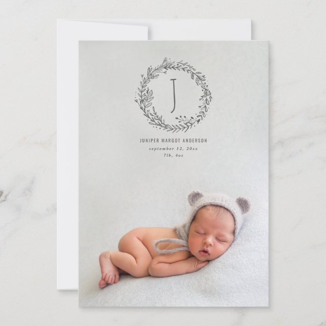 Faire-part Présentation de la photo de la branche dessinée à  (Devant)