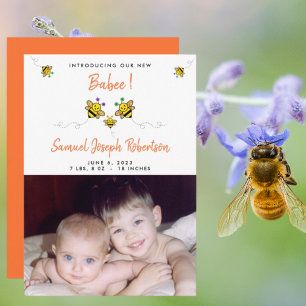 Faire-part Présentation de notre nouvelle photo de bébé abeil