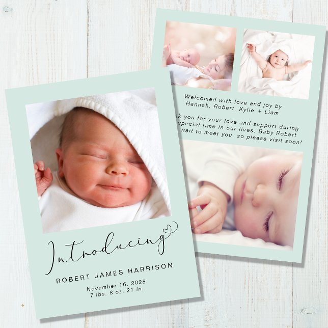 Faire-part Présentation de Photos Bébé Monnaie de naissance (Créateur téléchargé)