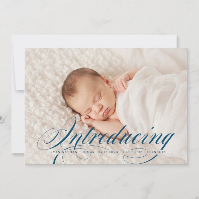 Faire-part Présentation d'Elegant Full Bleed Photo Nouveau bé (Devant)